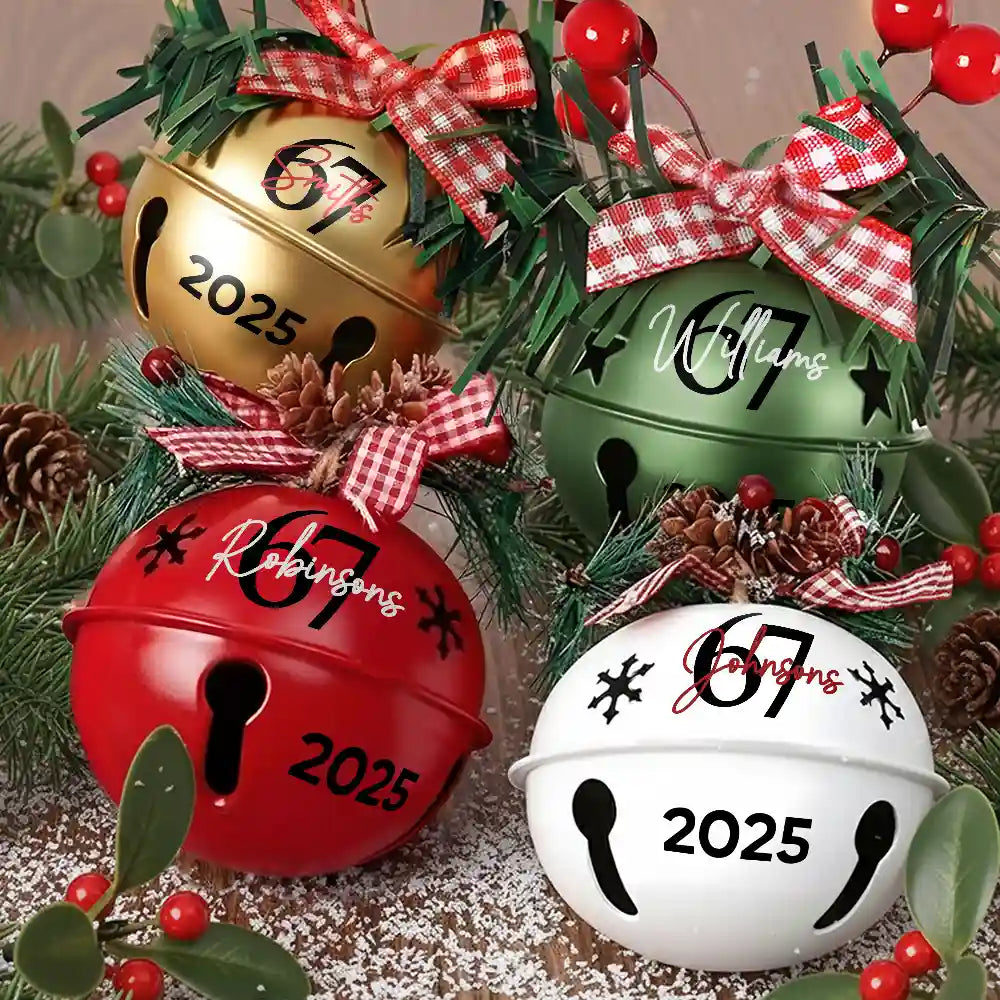 Christmas,Funny,Gift For Yourself - Six Seven Funny Slang - Personalized Jingle Bell Ornament
