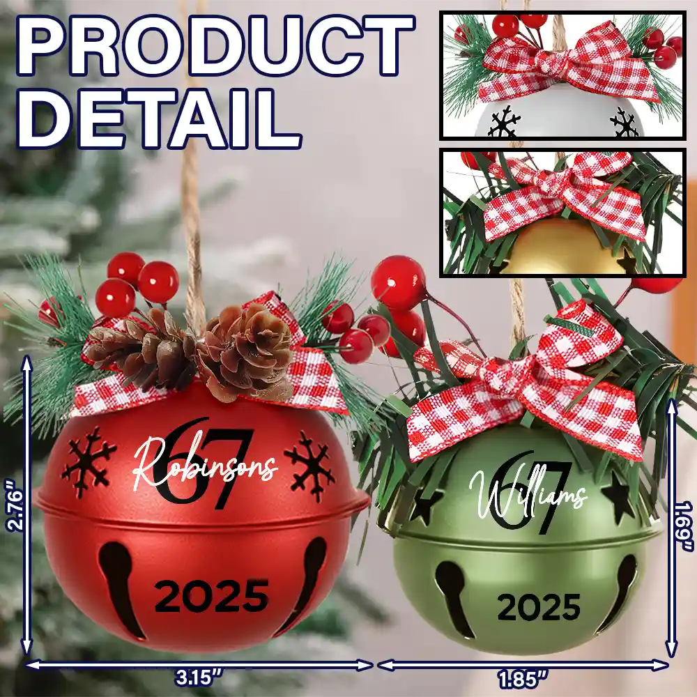 Christmas,Funny,Gift For Yourself - Six Seven Funny Slang - Personalized Jingle Bell Ornament