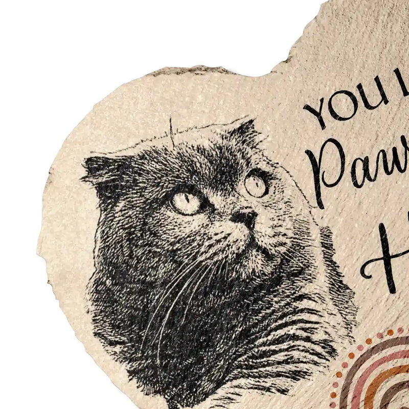 Love,Cat Lovers,Pet Lovers,Dog Lovers,Memorial - Custom Photo Pencil Sketch I Crossed The Rainbow Bridge Knowing I Was Loved - Personalized Heart Memorial Garden Stone