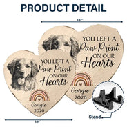 Love,Cat Lovers,Pet Lovers,Dog Lovers,Memorial - Custom Photo Pencil Sketch I Crossed The Rainbow Bridge Knowing I Was Loved - Personalized Heart Memorial Garden Stone