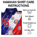 No Custom, America 250th, Independence Day - America 250th Number 76 Baseball - Hawaiian Shirt