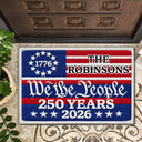 America 250th,Independence Day - Faux Embroidery Effect We The People America 250th - Personalized Doormat