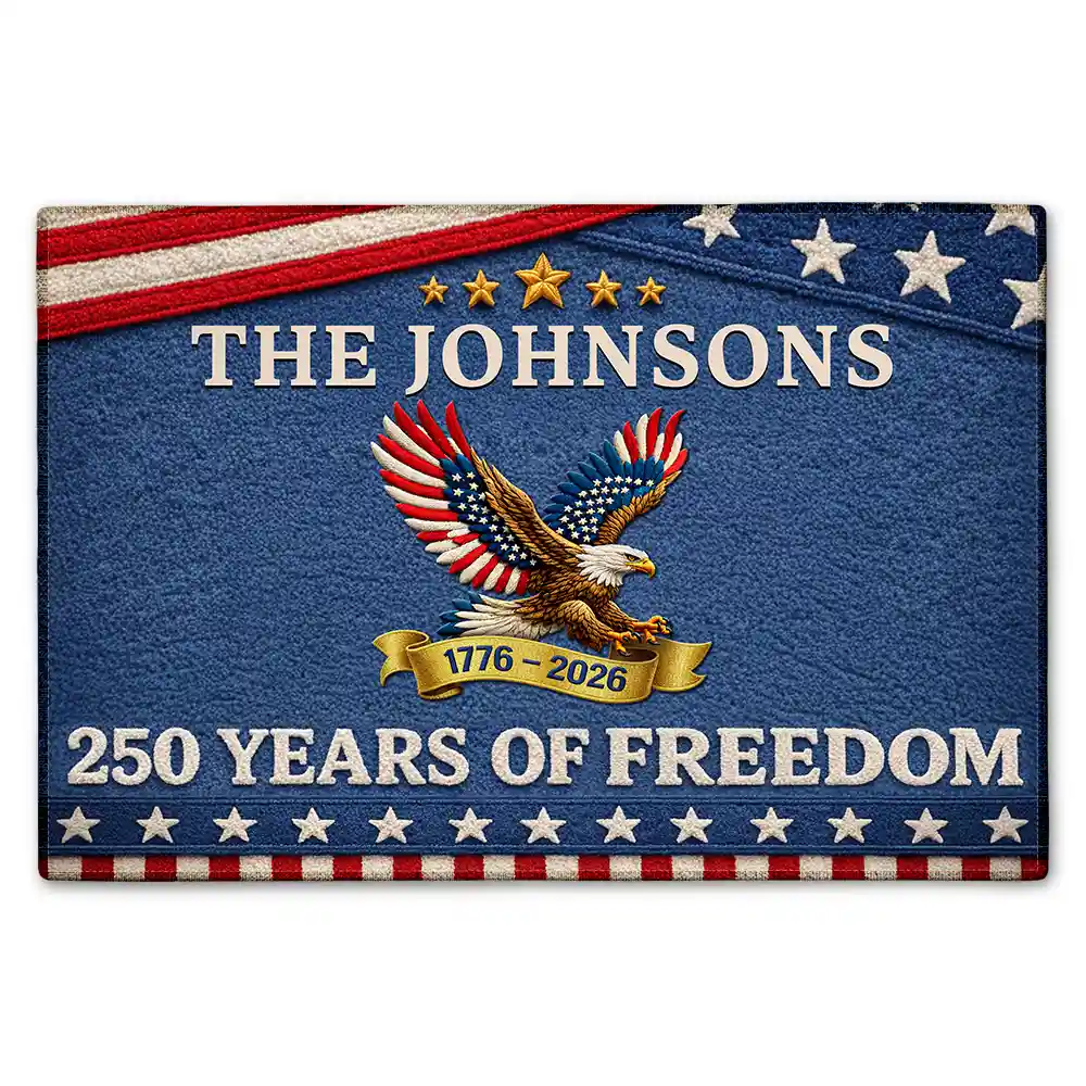 Faux Embroidery Effect Chenille - Personalized Doormat