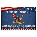 America 250th,Independence Day - Faux Embroidery Effect Chenille - Personalized Doormat