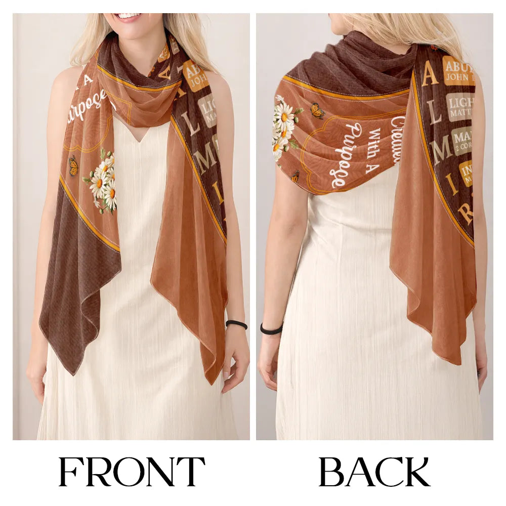 Gift For Women,Gift For Mother,Gift For Grandma,Gift For Daughter,Love,Christian - Created With A Purpose Birth Month Flower - Personalized Lightweight Soft Shawl