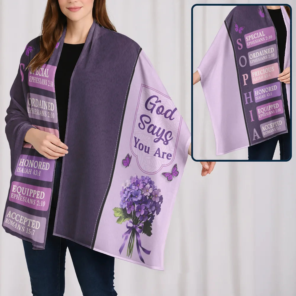 Created With A Purpose Birth Month Flower - Personalized Lightweight Soft Shawl