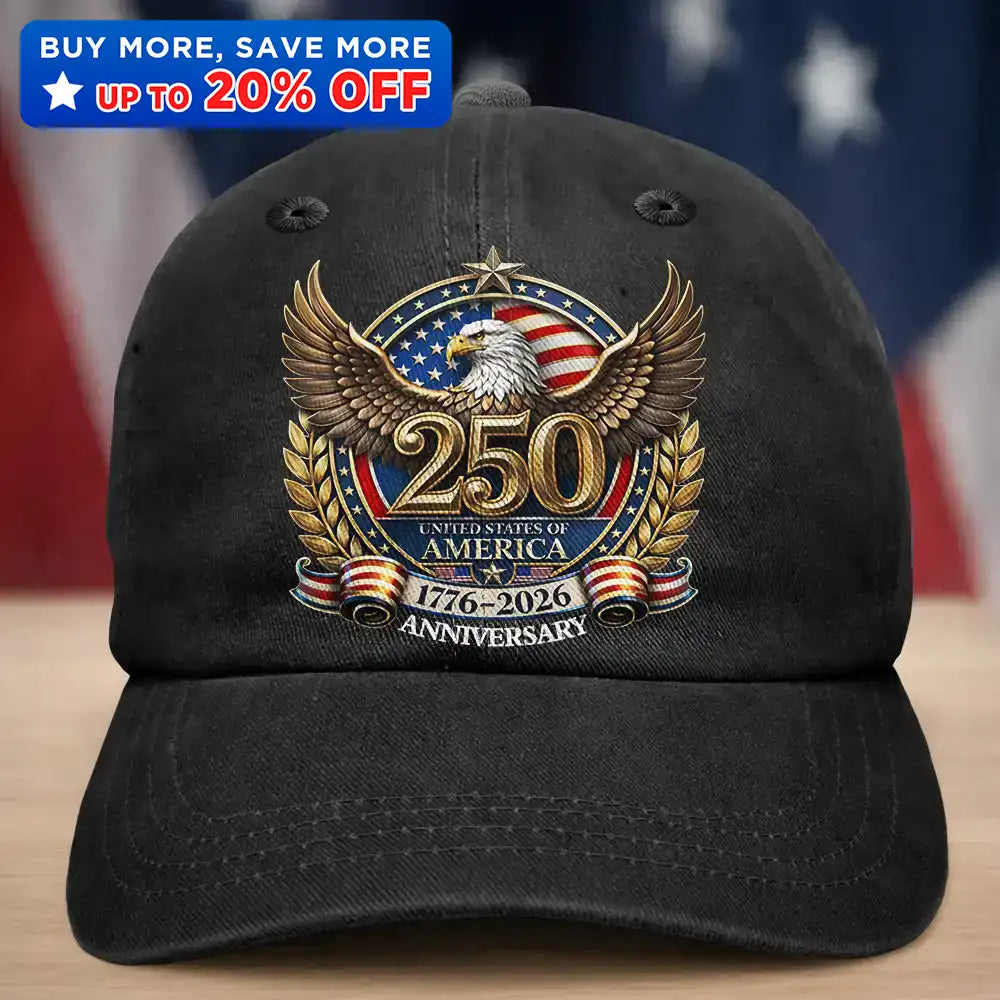 250th Anniversary Eagle US Independence Day - Vintage Washed Denim Cap