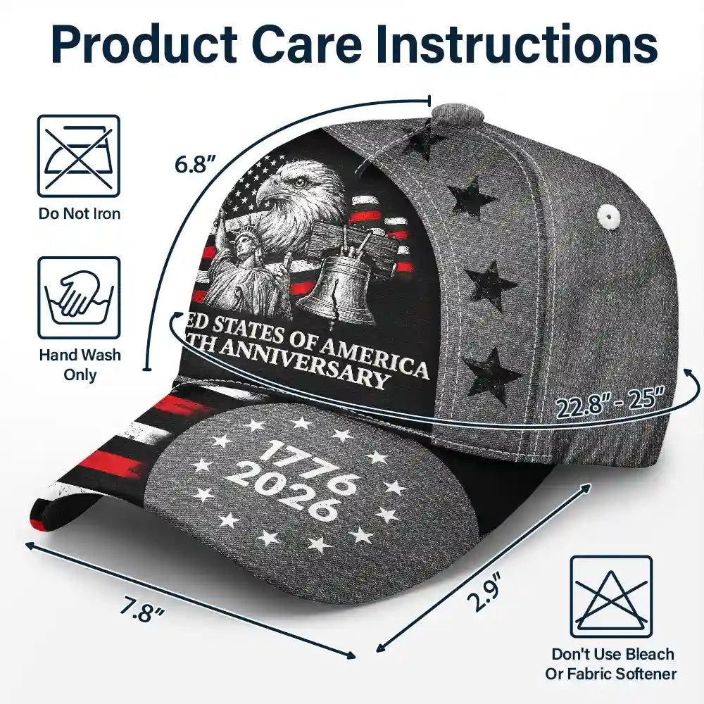 Independence Day,America 250th,Gift For Yourself,Happy,No Custom,Gift For Women,Gift For Men - 250th Anniversary US Independence Day Eagle - Classic Cap