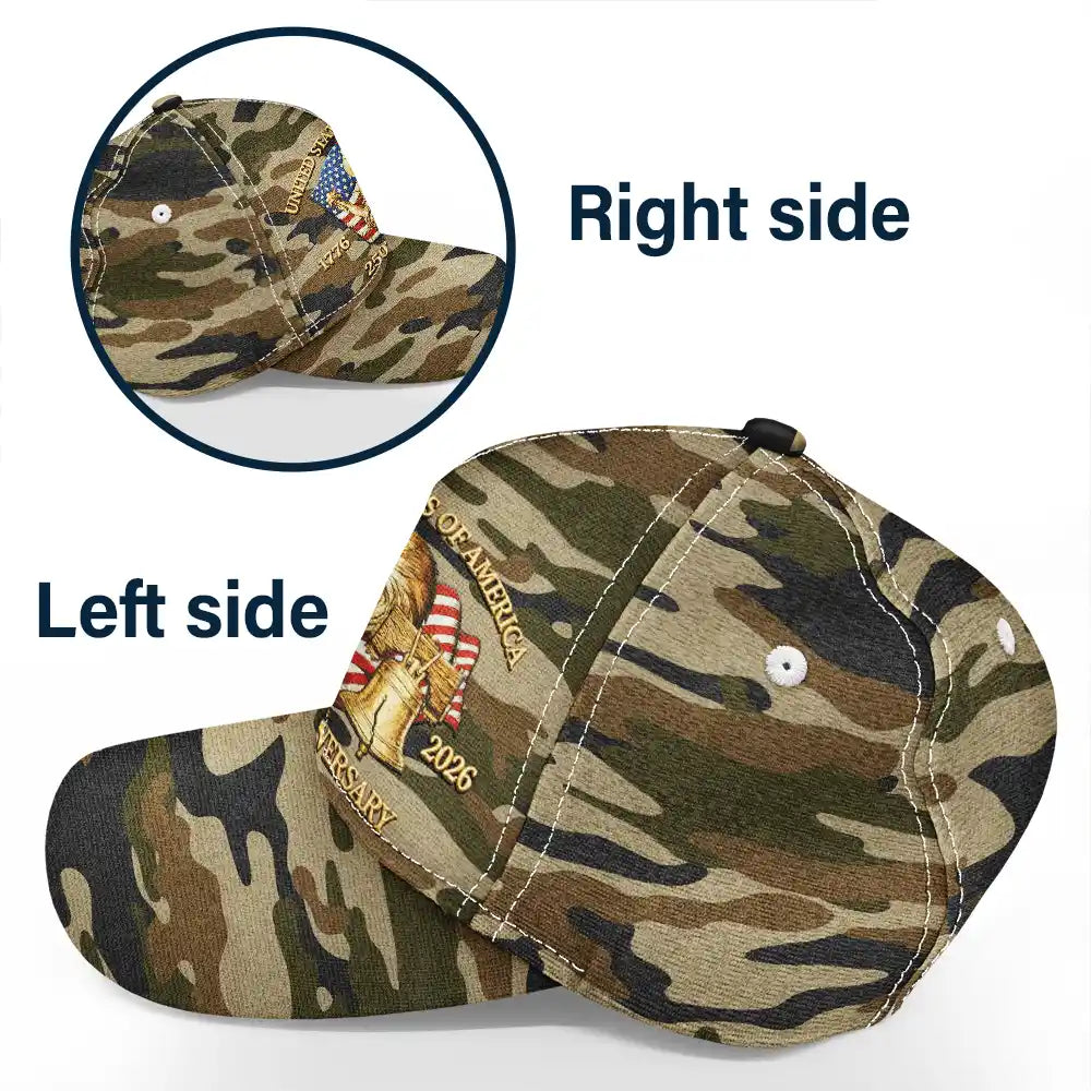 Independence Day,America 250th,Gift For Yourself,Happy,No Custom,Gift For Women,Gift For Men - 250th Anniversary US Liberty Bell Eagle Camouflage - Classic Cap
