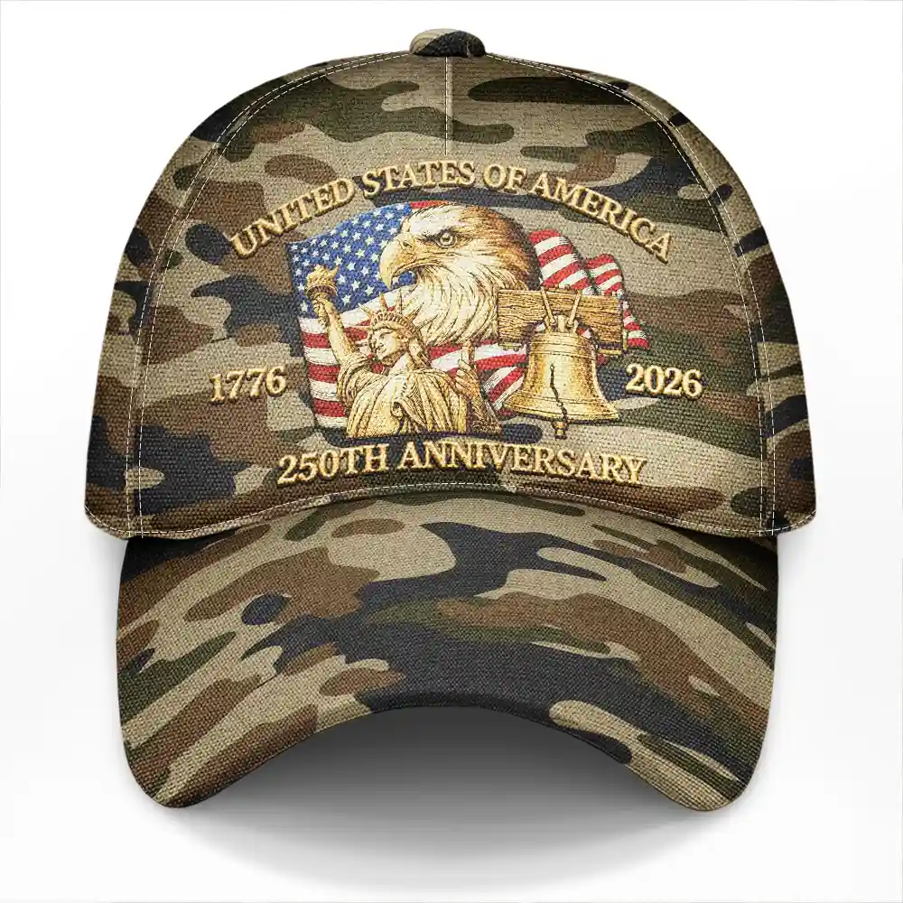 Independence Day,America 250th,Gift For Yourself,Happy,No Custom,Gift For Women,Gift For Men - 250th Anniversary US Liberty Bell Eagle Camouflage - Classic Cap
