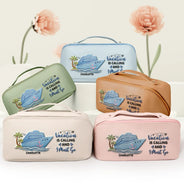 Gift For Women, Happy, Gift For Bestie, Gift For Sisters, Gift For Daughter, Travel, Cruising, Beach - All My Cruise Crap - Personalized Embroidered Leather Makeup Bag