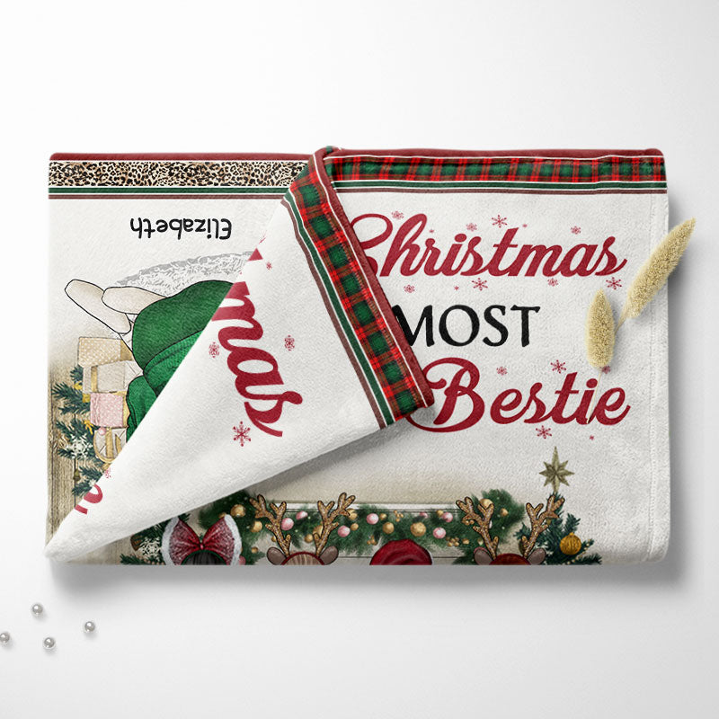 Best Friends Not Sisters By Blood But Sisters By Heart - Christmas Gift For BFF - Personalized Custom Fleece Blanket