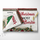 Best Friends Not Sisters By Blood But Sisters By Heart - Christmas Gift For BFF - Personalized Custom Fleece Blanket