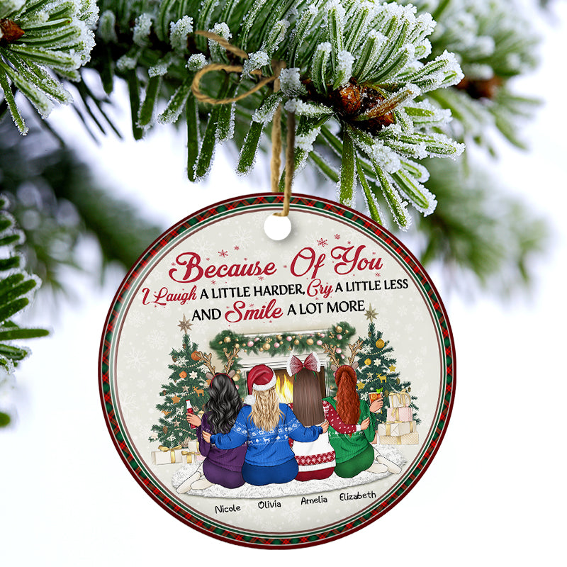 Meilleurs amis, il n'y a pas de plus beau cadeau que l'amitié - Cadeau de Noël pour BFF - Ornement en céramique personnalisé en forme de cercle