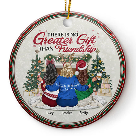 Meilleurs amis, il n'y a pas de plus beau cadeau que l'amitié - Cadeau de Noël pour BFF - Ornement en céramique personnalisé en forme de cercle