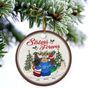 Besties Forever - Christmas Gift For BFF And Sisters - Personalized Custom Circle Ceramic Ornament