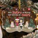 Côte à côte ou à des kilomètres de distance, sœurs et frères - Cadeau de Noël pour frères et sœurs - Ornement médaillon personnalisé en acrylique