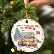 Besties Siblings Always Sisters - Christmas Gift For Best Friends And Siblings - Personalized Custom Circle Ceramic Ornament