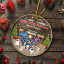 Christmas Dog Cat Couple Have Yourself A Furry Little Christmas - Gift For Pet Lovers - Personalized Custom Circle Acrylic Ornament