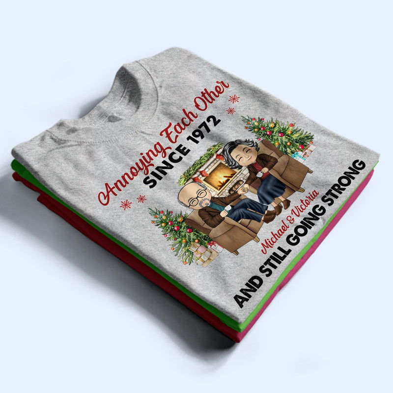 Christmas Family Chibi Old Couple Annoying Each Other Since - Gift For Couples - Personalized Custom Hoodie