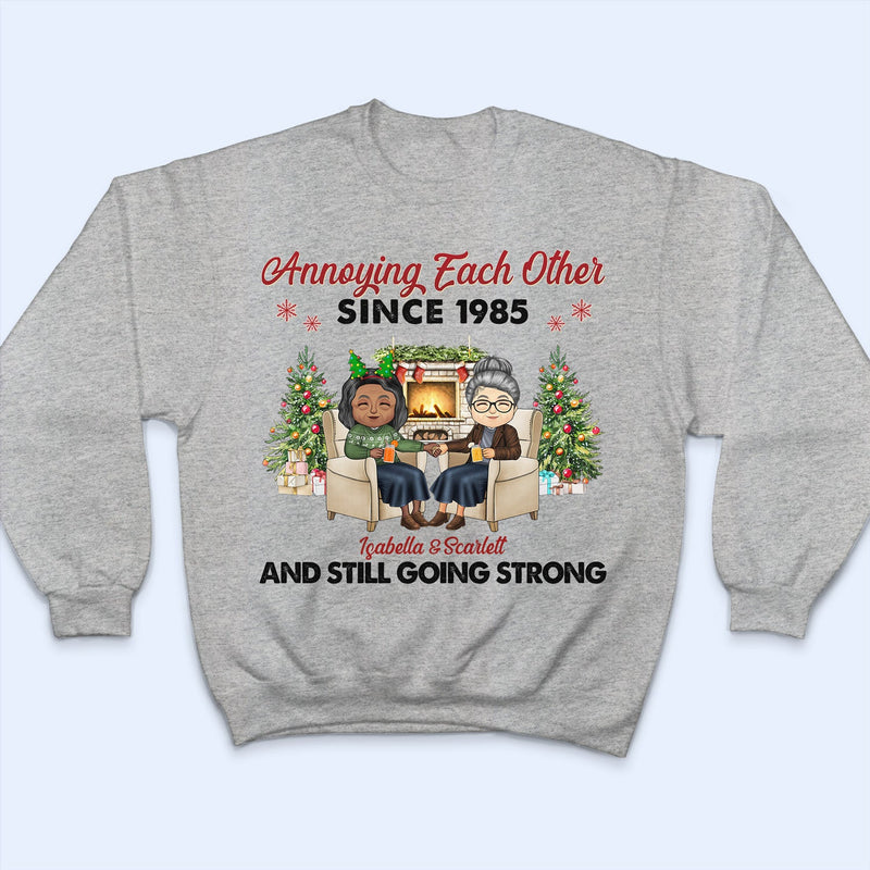 Christmas Family Chibi Old Couple Annoying Each Other Since - Gift For Couples - Personalized Custom Hoodie