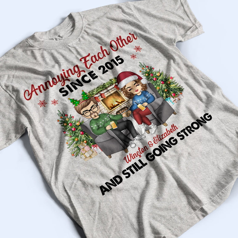 Christmas Family Chibi Old Couple Annoying Each Other Since - Gift For Couples - Personalized Custom Hoodie