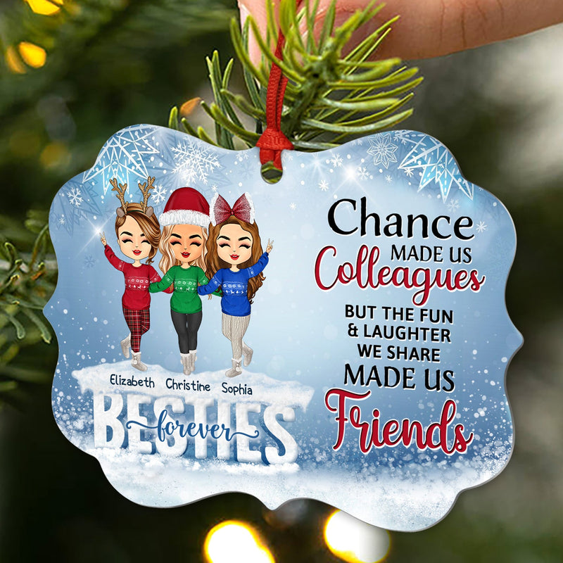 Work Made Us Colleagues But Our Potty Mouths - Christmas Gift For Co-worker And BFF - Personalized Custom Aluminum Ornament