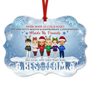 Le travail a fait de nous des collègues, mais nos bouches sont grossières - Cadeau de Noël pour collègue et meilleure amie - Décoration personnalisée en aluminium