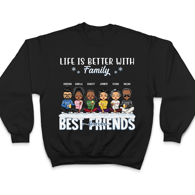 La vie est meilleure avec des frères et sœurs - Cadeau de Noël pour frères et sœurs et meilleurs amis - Sweat à capuche personnalisé