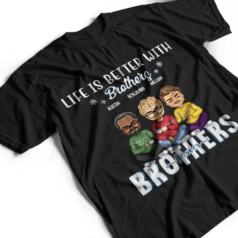 La vie est meilleure avec des frères et sœurs - Cadeau de Noël pour frères et sœurs et meilleurs amis - Sweat à capuche personnalisé