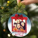 Custom Photo There's No Greater Gift Than - Christmas Gift For Family, Friends - Personalized Custom Circle Ceramic Ornament