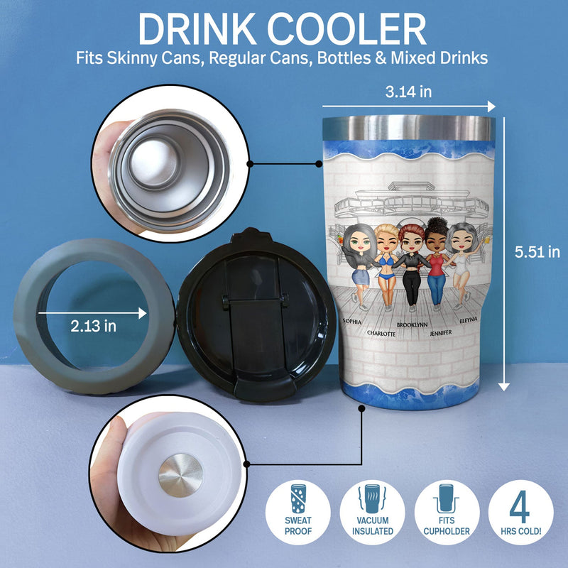 Today's Forecast Cruising With A Chance Of Drinking - Birthday, Traveling, Cruising Gift For BFF, Siblings, Colleagues - Personalized Custom Triple 3 In 1 Can Cooler