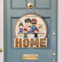 Home Sweet Home Couple Parents And Kids - Gift For Family - Personalized Custom Shaped Wood Sign