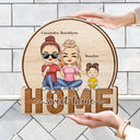 Home Sweet Home Couple Parents And Kids - Gift For Family - Personalized Custom Shaped Wood Sign