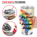 Dog Cat My Heart Is At The Rainbow Bridge - Loving, Memorial Gift For Dog Mom, Cat Mom, Cat Dad, Dog Dad, Pet Lovers - Personalized Custom Tumbler