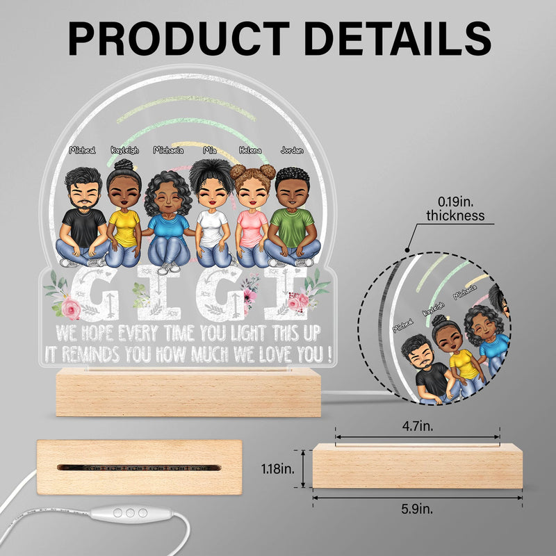 We Hope Every Time You Light This Up - Birthday, Loving Gift For Mom, Mother, Grandma, Grandmother - Personalized Custom 3D Led Light Wooden Base