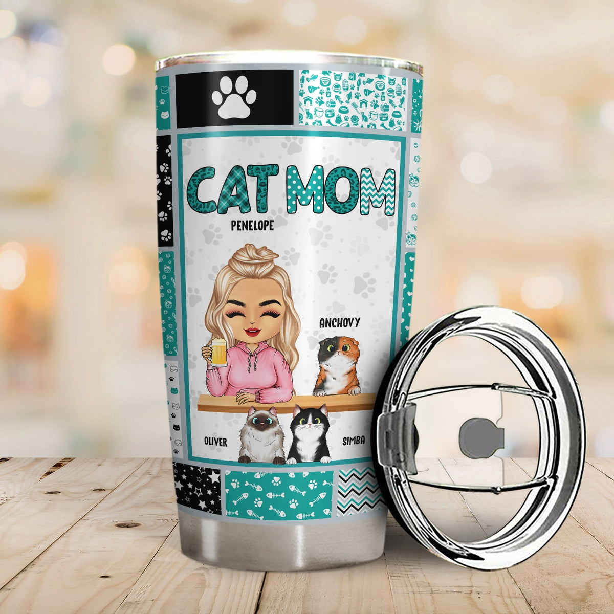 Maman chat, papa chat - Cadeau d'anniversaire, affectueux, drôle, décoration d'intérieur pour amoureux des chats - Gobelet personnalisé