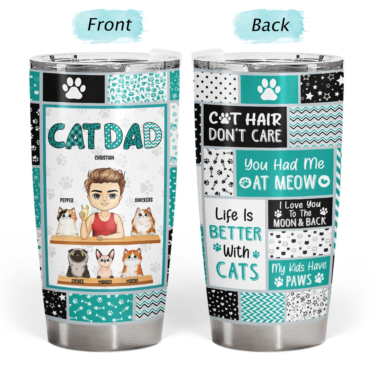 Maman chat, papa chat - Cadeau d'anniversaire, affectueux, drôle, décoration d'intérieur pour amoureux des chats - Gobelet personnalisé