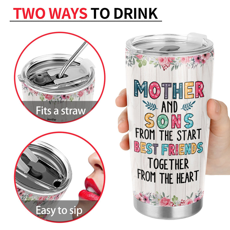 Mother & Daughters Sons From The Start - Birthday, Loving Gift For Mom, Mother, Grandma, Grandmother - Personalized Custom Tumbler