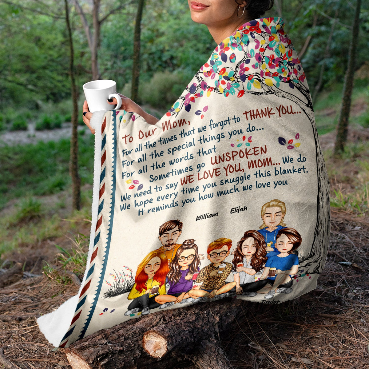 À ma mère pour toutes les fois où j'oublie de te remercier - Cadeau d'anniversaire, cadeau d'amour pour maman, mère, grand-mère, grand-mère - Couverture polaire personnalisée