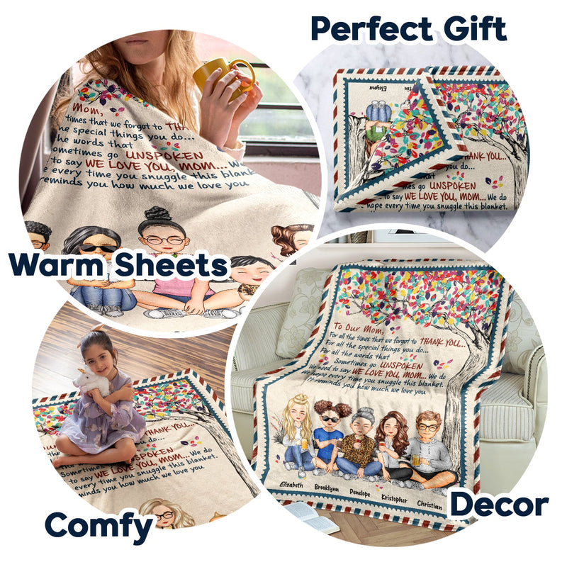 À ma mère pour toutes les fois où j'oublie de te remercier - Cadeau d'anniversaire, cadeau d'amour pour maman, mère, grand-mère, grand-mère - Couverture polaire personnalisée