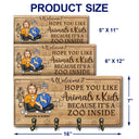 Hope You Like Animals And Kids - Anniversary, Birthday, Home Decor Gift For Spouse, Lover, Husband, Wife, Boyfriend, Girlfriend, Couple - Personalized Custom Wood Key Holder