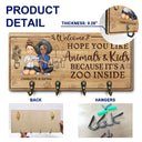 Hope You Like Animals And Kids - Anniversary, Birthday, Home Decor Gift For Spouse, Lover, Husband, Wife, Boyfriend, Girlfriend, Couple - Personalized Custom Wood Key Holder