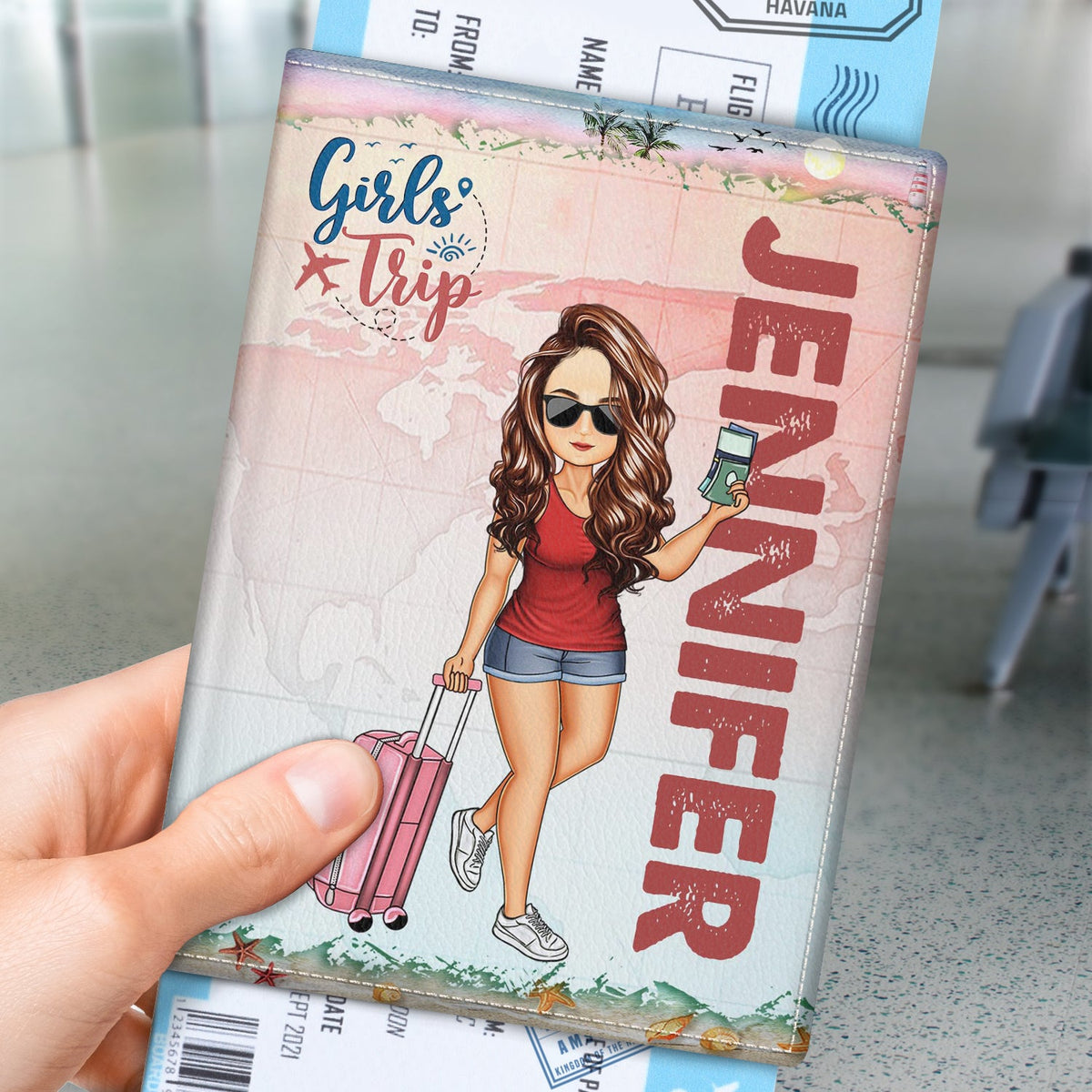 Collectionnez des moments, pas des choses, voyage entre filles - Cadeau d'anniversaire pour lui, elle, enfant, amis, famille, voyage, amoureux des vacances - Housse de passeport personnalisée, porte-passeport