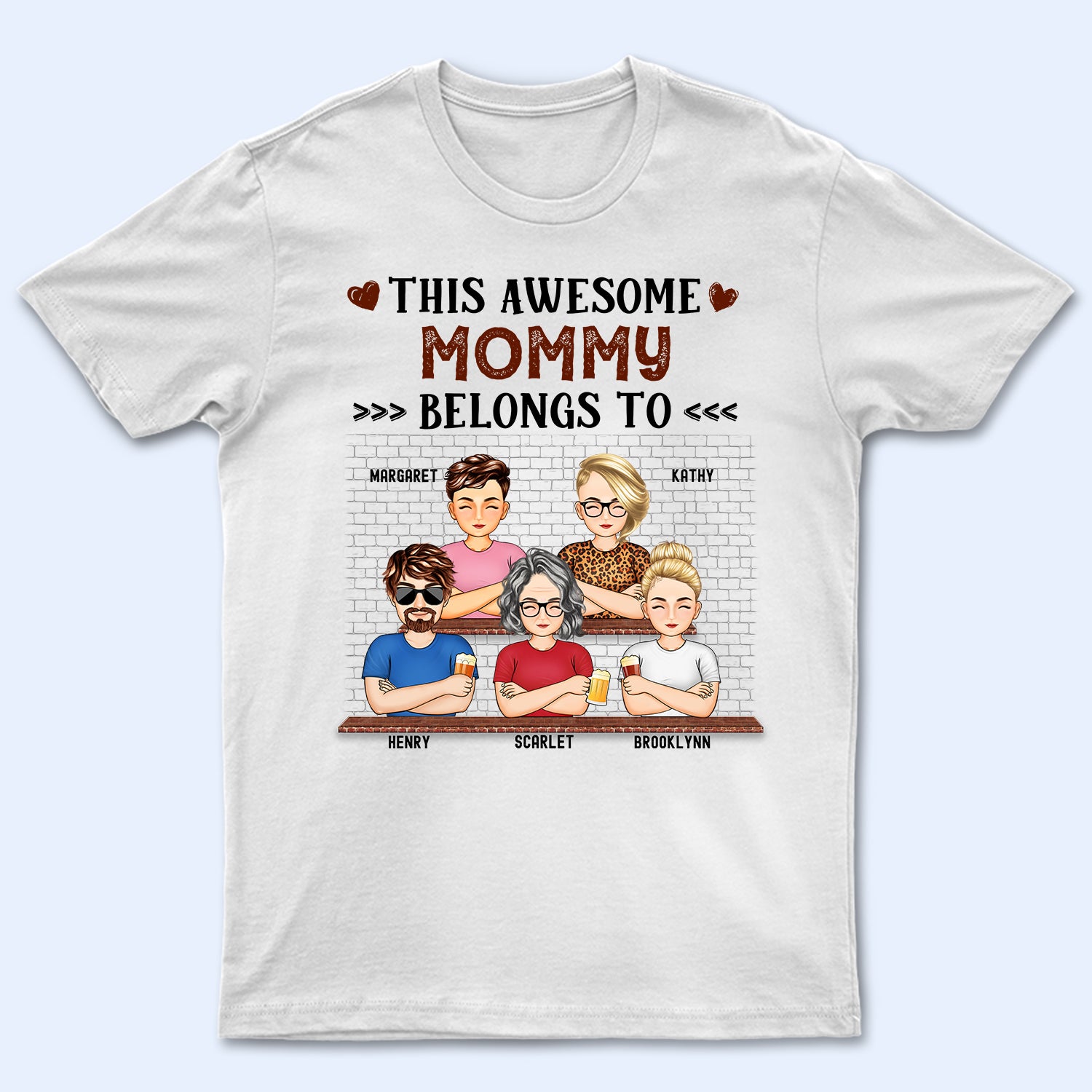 This Awesome Mommy Belongs To - Birthday, Loving Gift For Mother, Grandma - Personalized Custom T Shirt