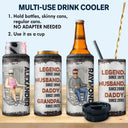 Legend Husband Daddy Grandpa - Birthday Gift For Father, Family - Personalized Custom 4 In 1 Can Cooler Tumbler