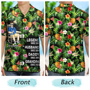 Légende Mari Papa Grand-père - Cadeau d'anniversaire pour père, famille - Chemise hawaïenne personnalisée