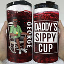 Dad's Sippy Cup - Birthday Gift For Father, Grandpa, Grandma - Personalized Custom 4 In 1 Can Cooler Tumbler