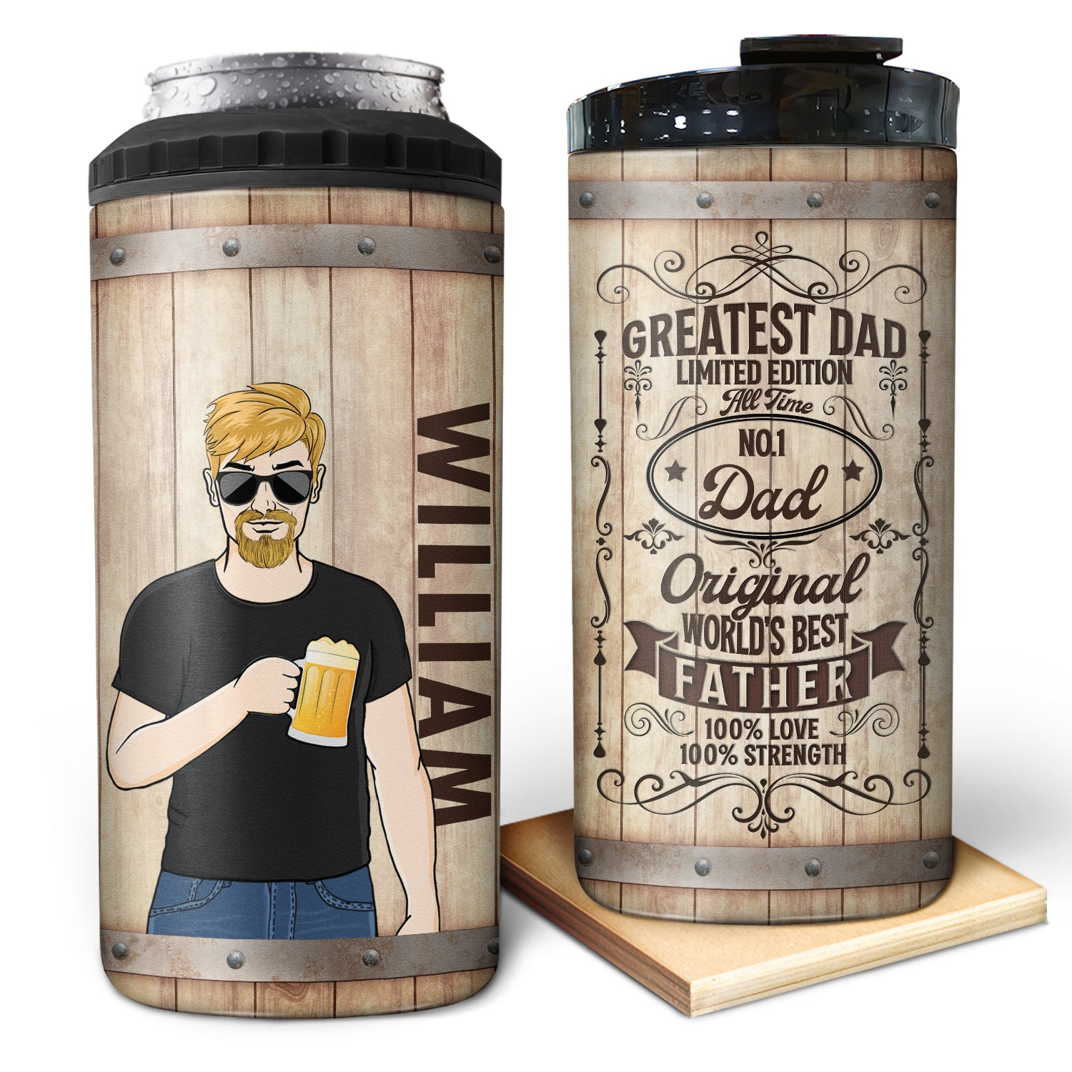Greatest Dad Limited Edition - Birthday Gift For Father, Grandpa - Personalized Custom 4 In 1 Can Cooler Tumbler