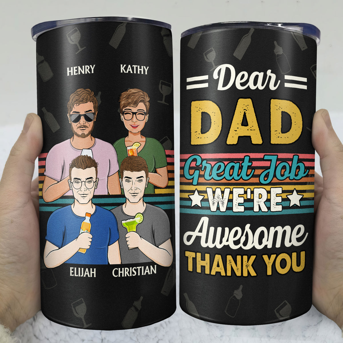 Mom & Dad Tumblers, Personalized Mama and Dada Travel Tumblers